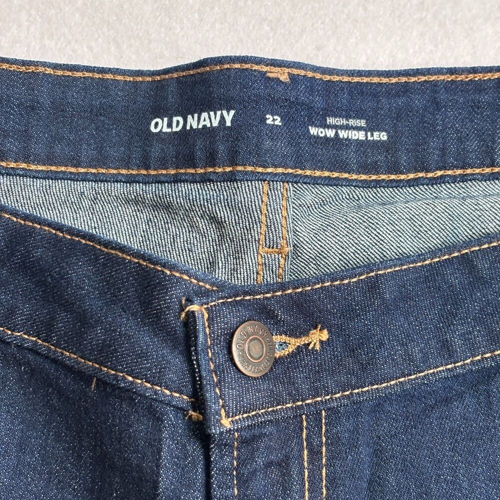 Old Navy Wow Wide Leg Jeans Women's 22 High Rise Medium Wash Stretch NWT - Picture 4 of 7